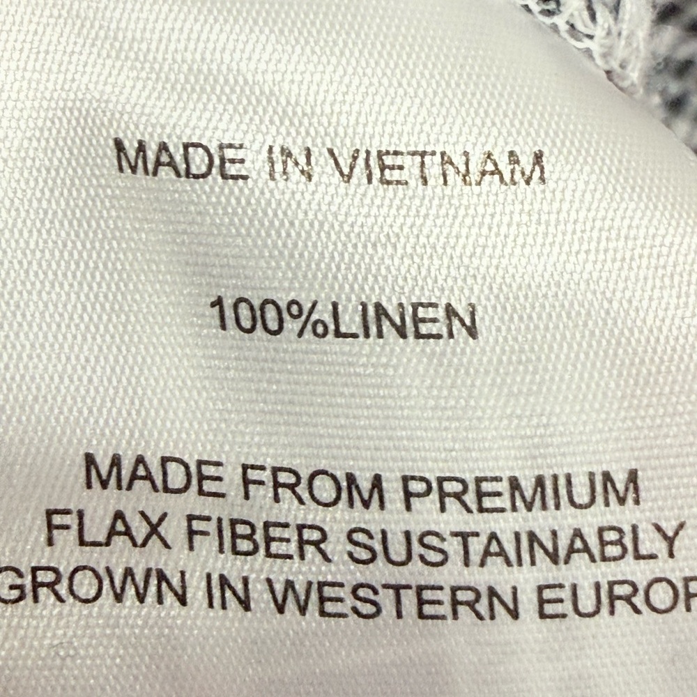 Quince 100% LINEN Gingham Sleeveless Button Front Dress L - Picture 5 of 11